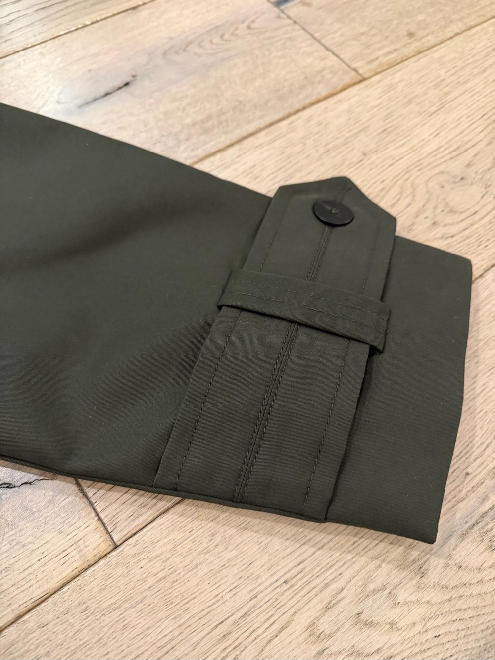 NWT Zara ZW Collection Water Repellent Cropped Trench Dark Khaki - Medium - Picture 12 of 13
